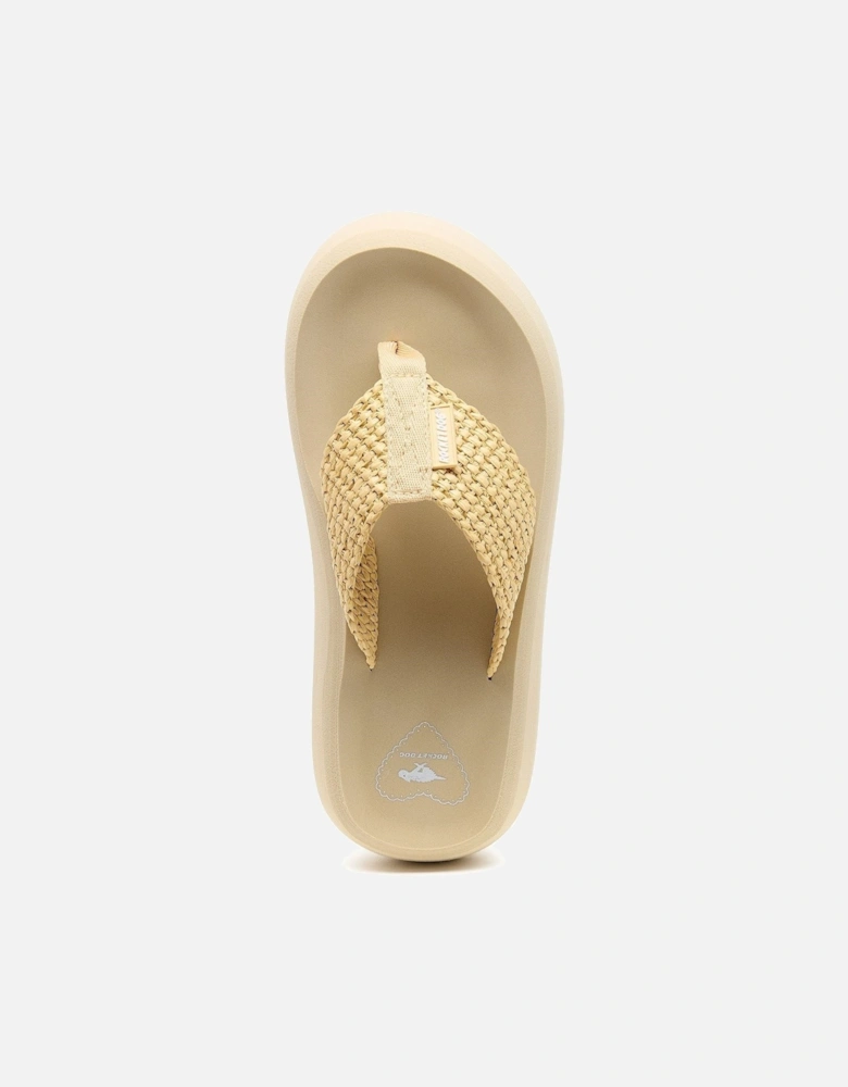 Sandy Raffia Textile Women's Natural Sandals