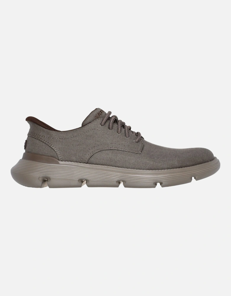 Garza Clive Cotton Men's Dark Taupe Lace-Up Shoes