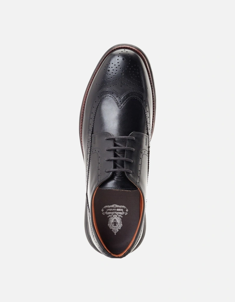 London Flight Leather Men's Black Brogues Shoes