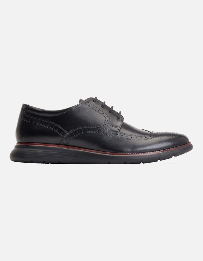 London Flight Leather Men's Black Brogues Shoes