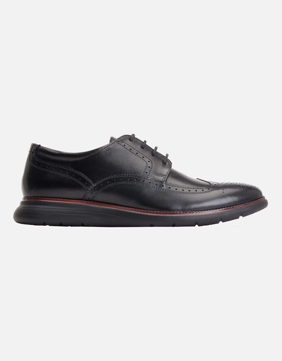 London Flight Leather Men's Black Brogues Shoes