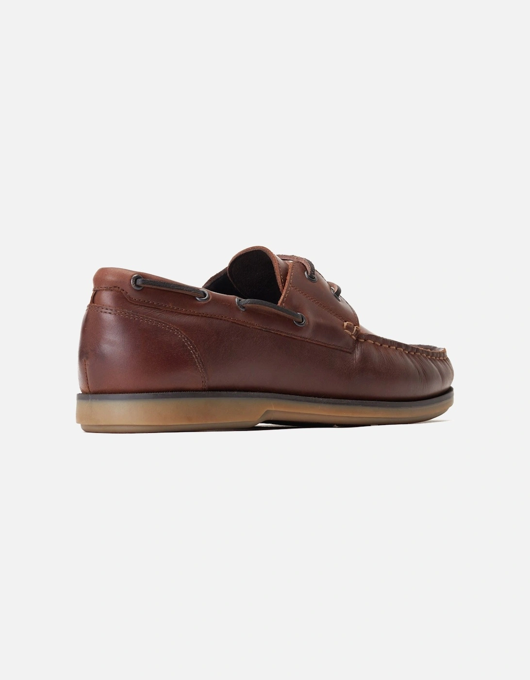 London Stern Leather Men's Burnt Brown Boat Shoes