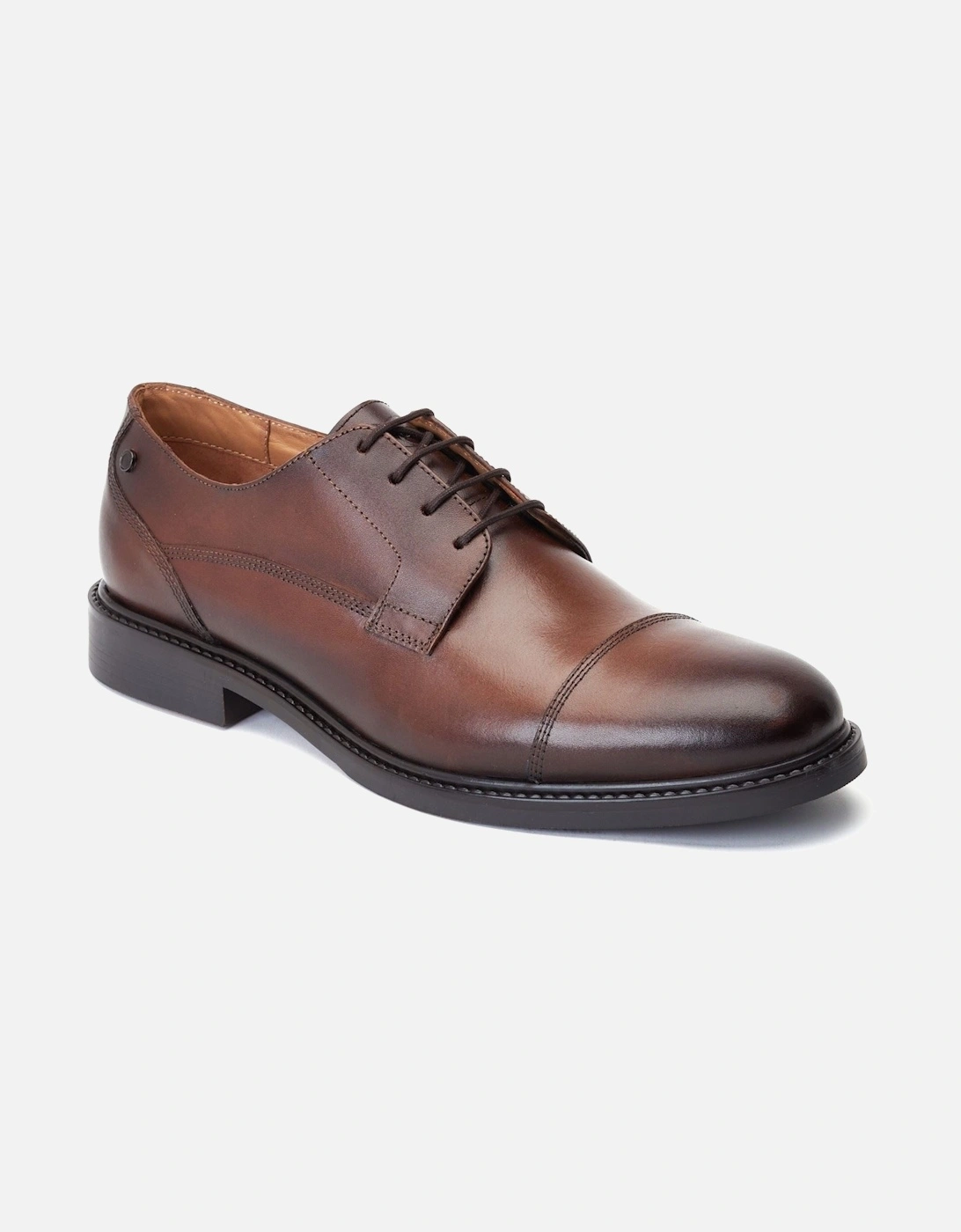 London Magnus Leather Men's Burnt Brown Oxford Shoes, 7 of 6