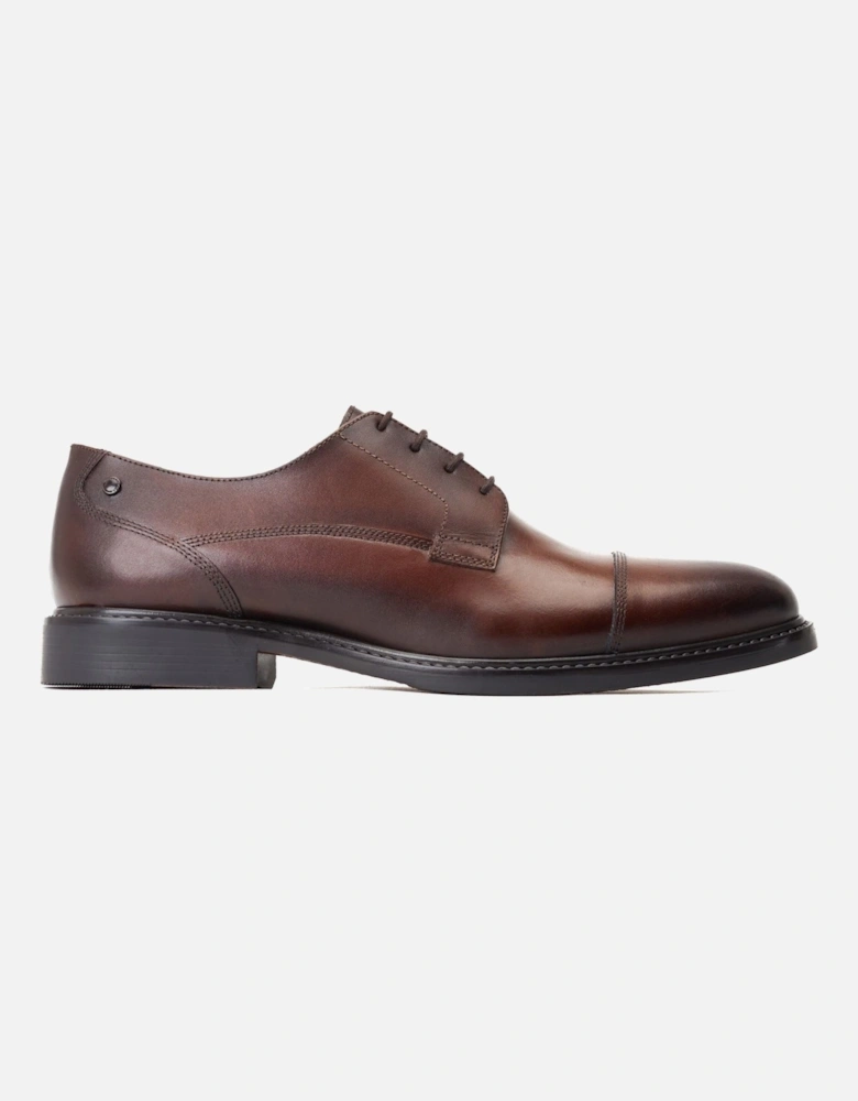 London Magnus Leather Men's Burnt Brown Oxford Shoes