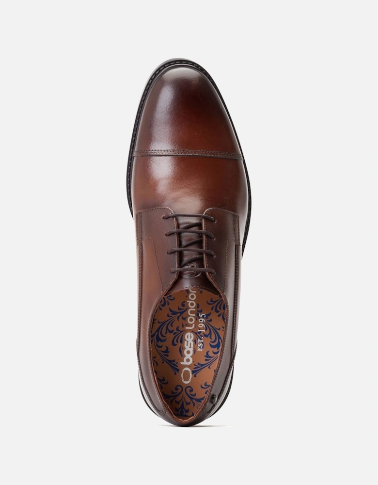 London Magnus Leather Men's Burnt Brown Oxford Shoes