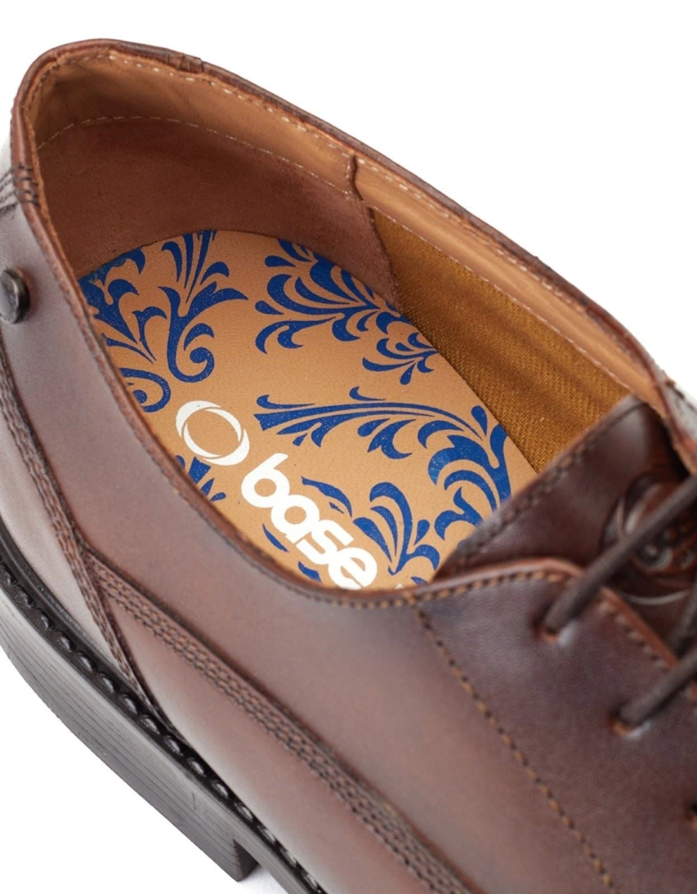 London Magnus Leather Men's Burnt Brown Oxford Shoes