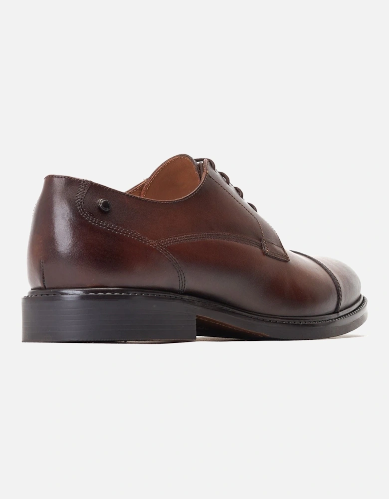 London Magnus Leather Men's Burnt Brown Oxford Shoes