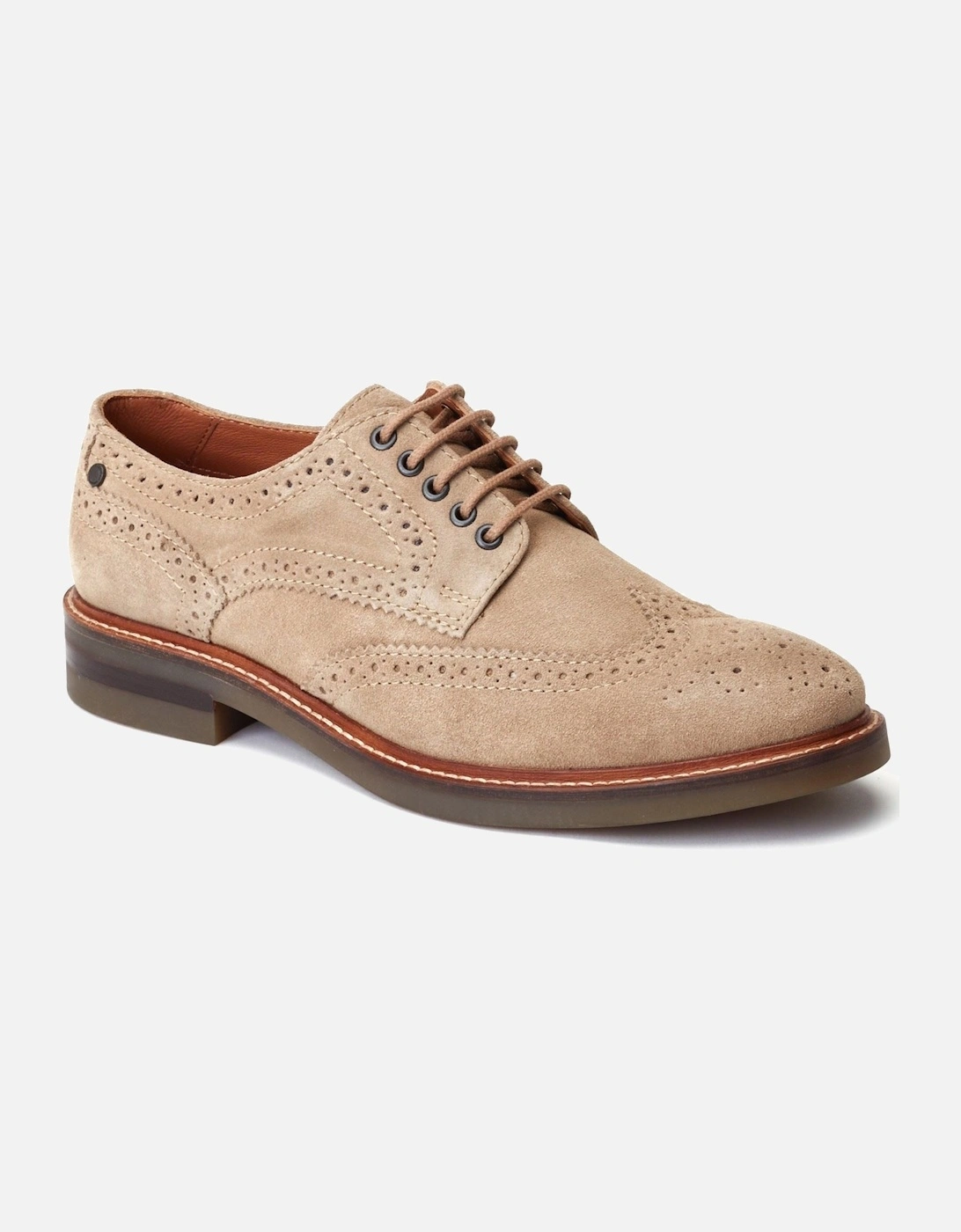 London Hatfield Leather Men's Sand Brogues Shoes, 7 of 6