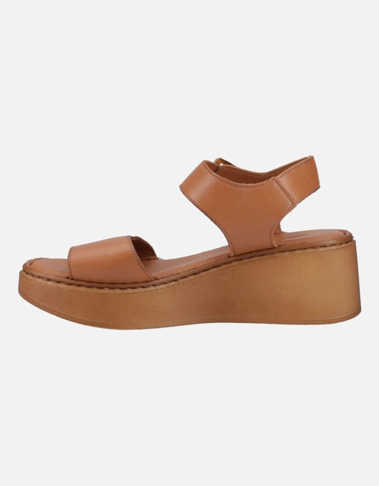 Beatrix Wedge Leather Women's Tan Sandals