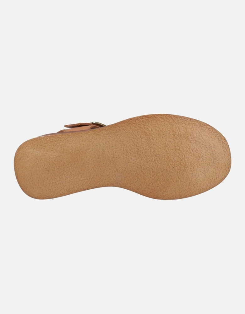 Beatrix Wedge Leather Women's Tan Sandals