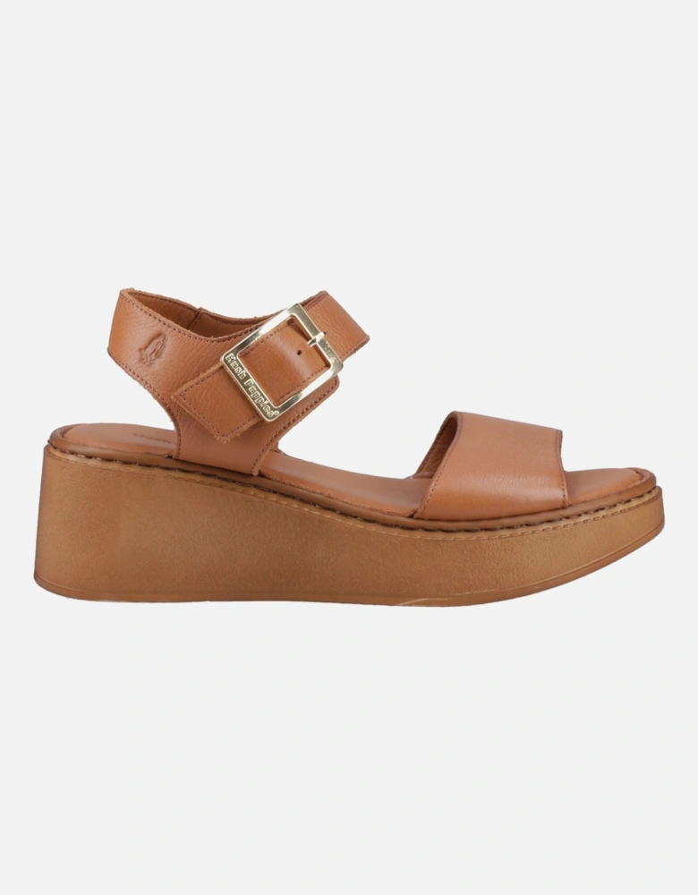 Beatrix Wedge Leather Women's Tan Sandals