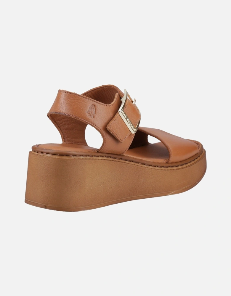 Beatrix Wedge Leather Women's Tan Sandals