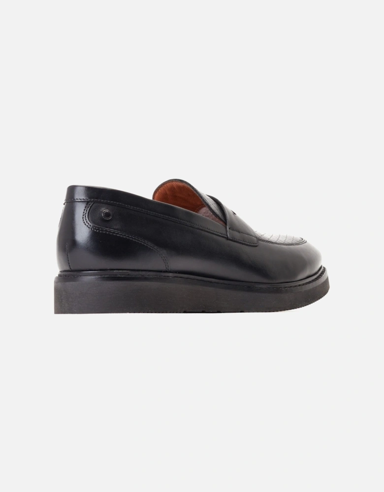 London Sid Leather Men's Black Loafers