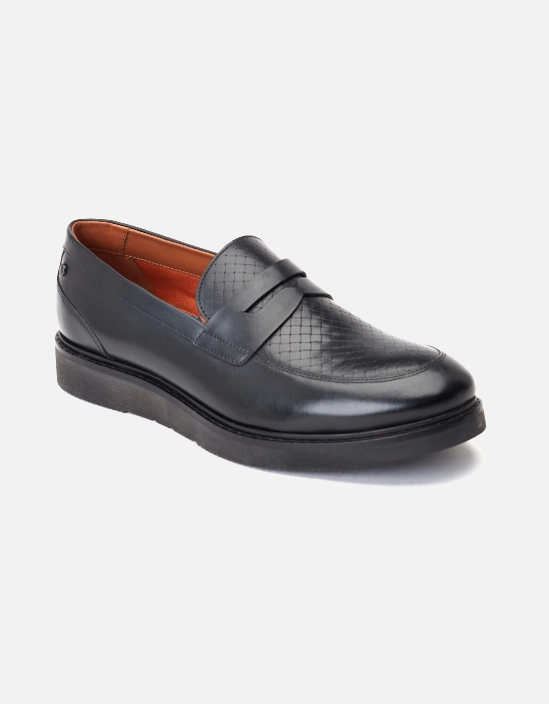 London Sid Leather Men's Black Loafers, 7 of 6