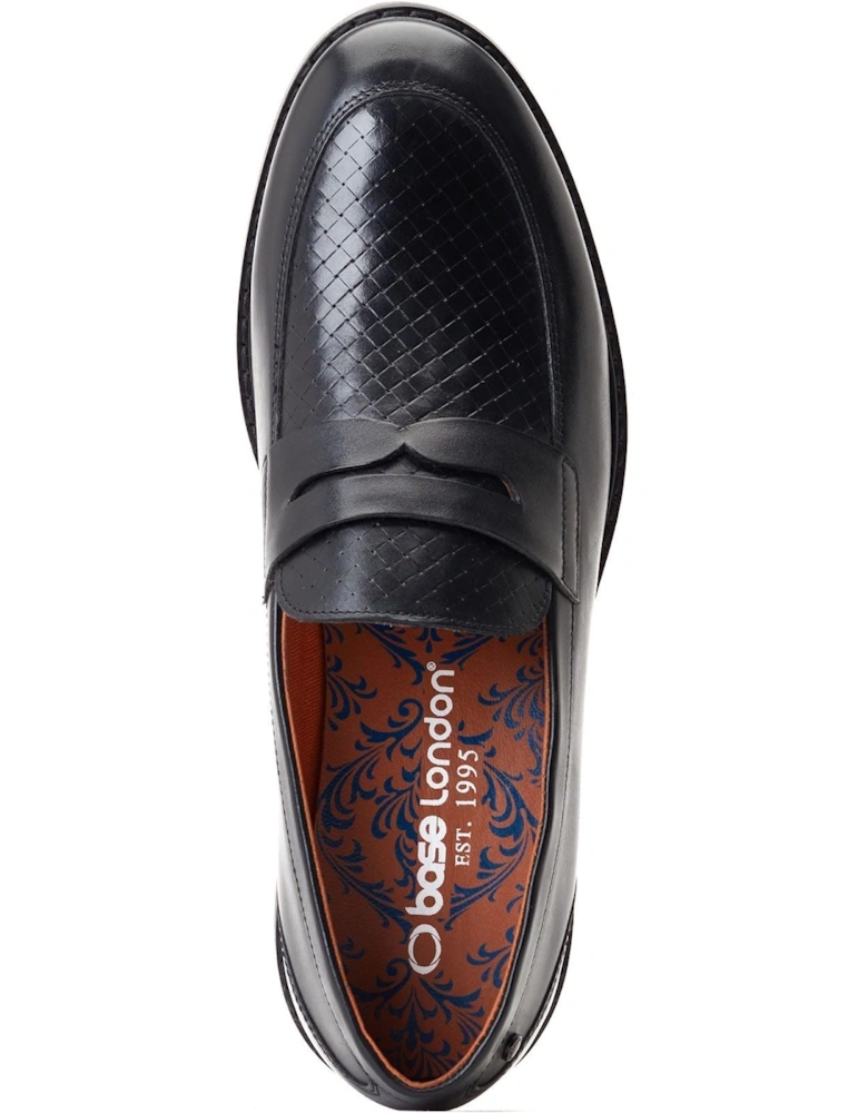 London Sid Leather Men's Black Loafers