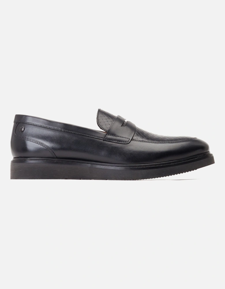 London Sid Leather Men's Black Loafers