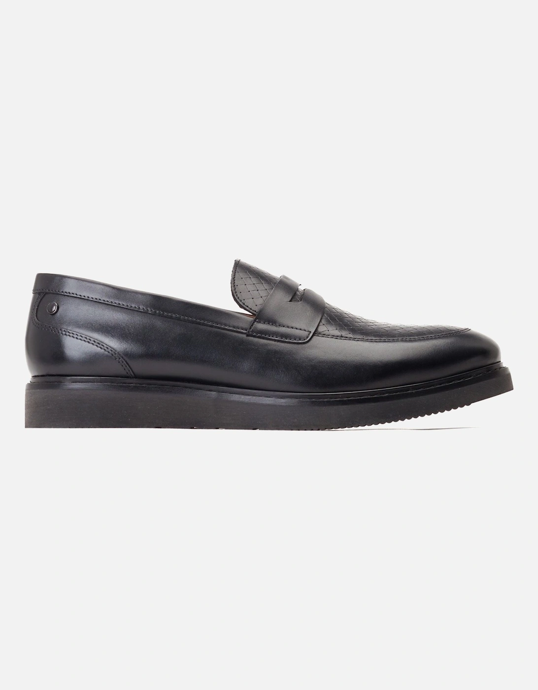 London Sid Leather Men's Black Loafers
