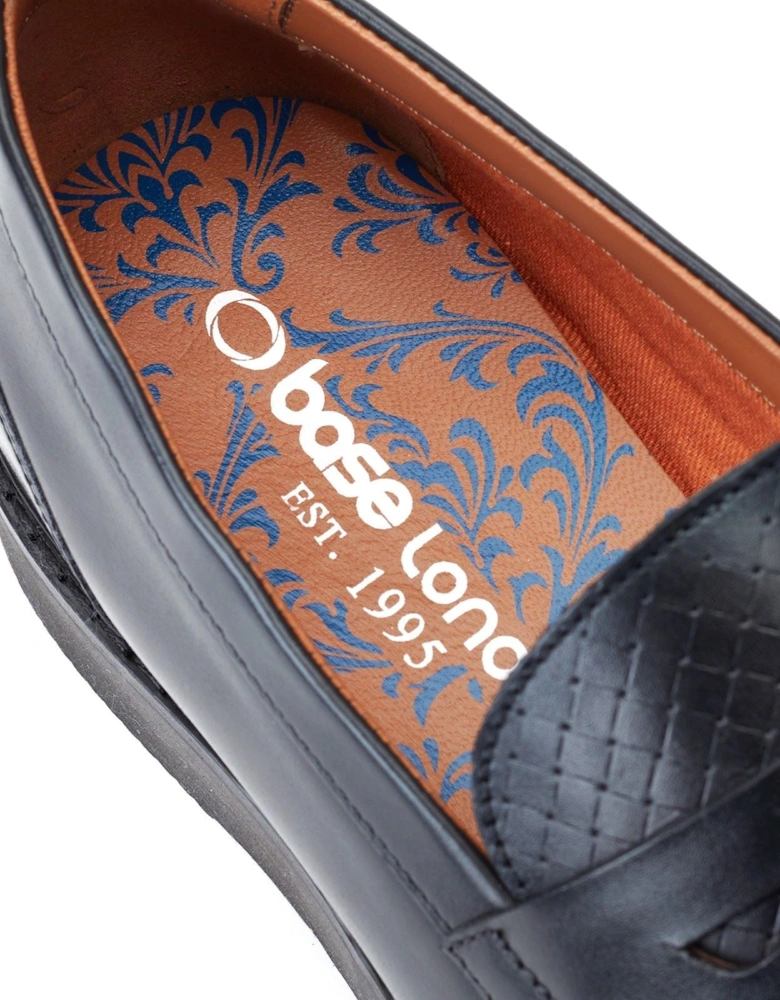 London Sid Leather Men's Black Loafers