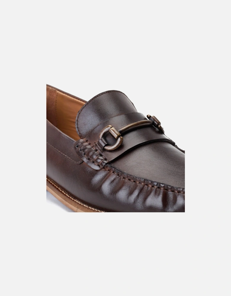 London Madison Leather Men's Burnt Tan Loafers