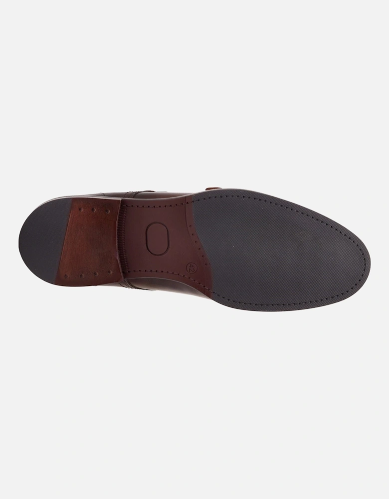 London Diablo Leather Men's Brown Double Monk Shoes