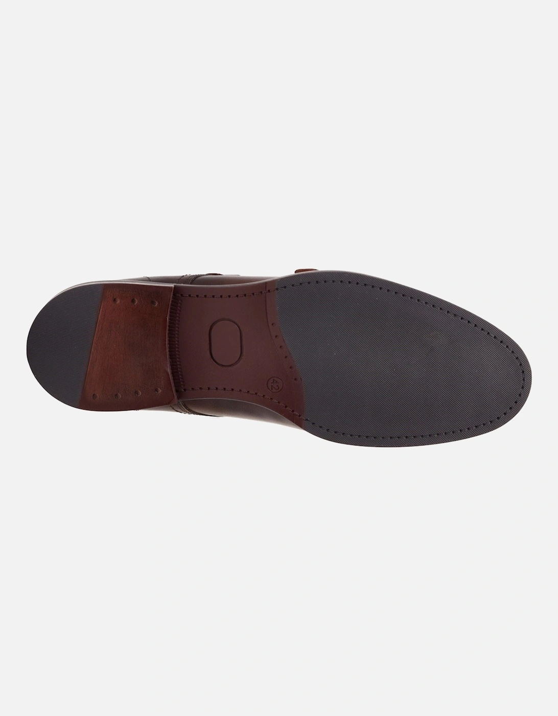 London Diablo Leather Men's Brown Double Monk Shoes