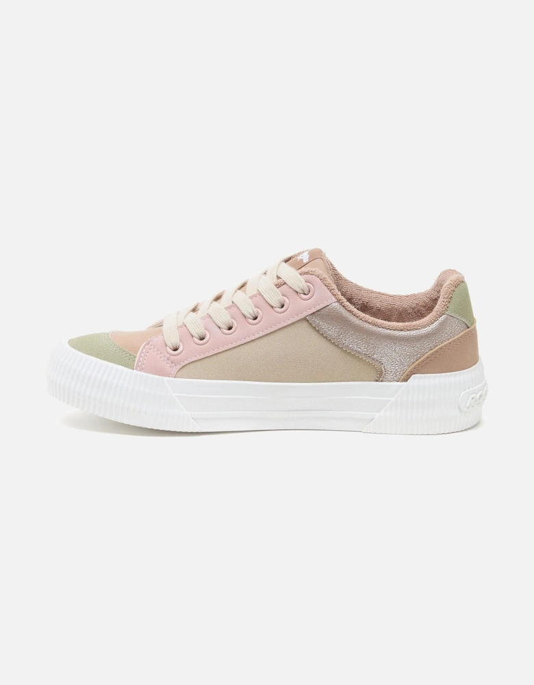 Cheery Blocked PU/Seude Women's Taupe Trainers