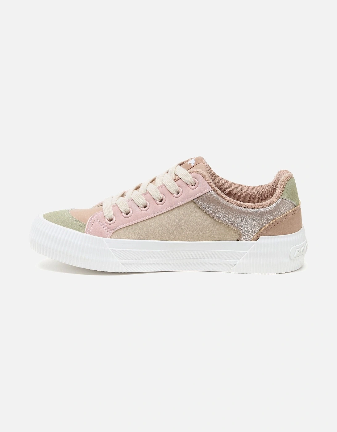 Cheery Blocked PU/Seude Women's Taupe Trainers