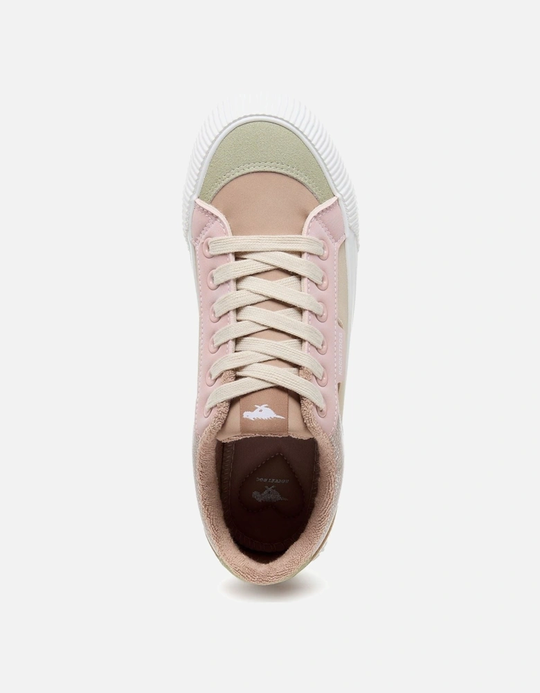 Cheery Blocked PU/Seude Women's Taupe Trainers