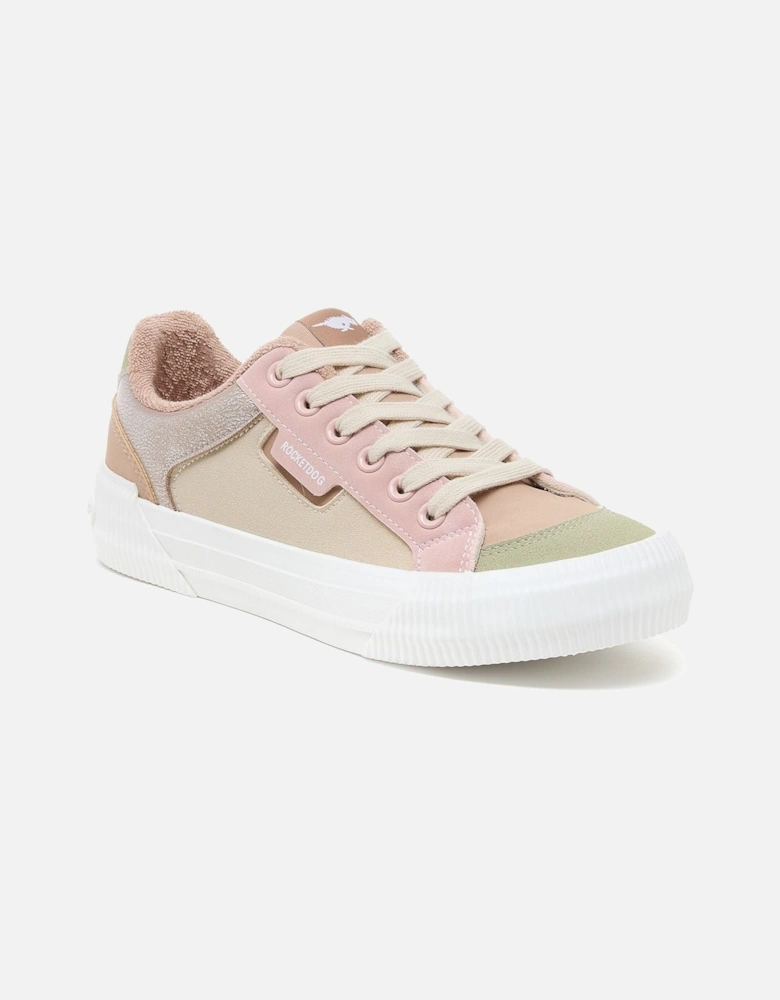 Cheery Blocked PU/Seude Women's Taupe Trainers