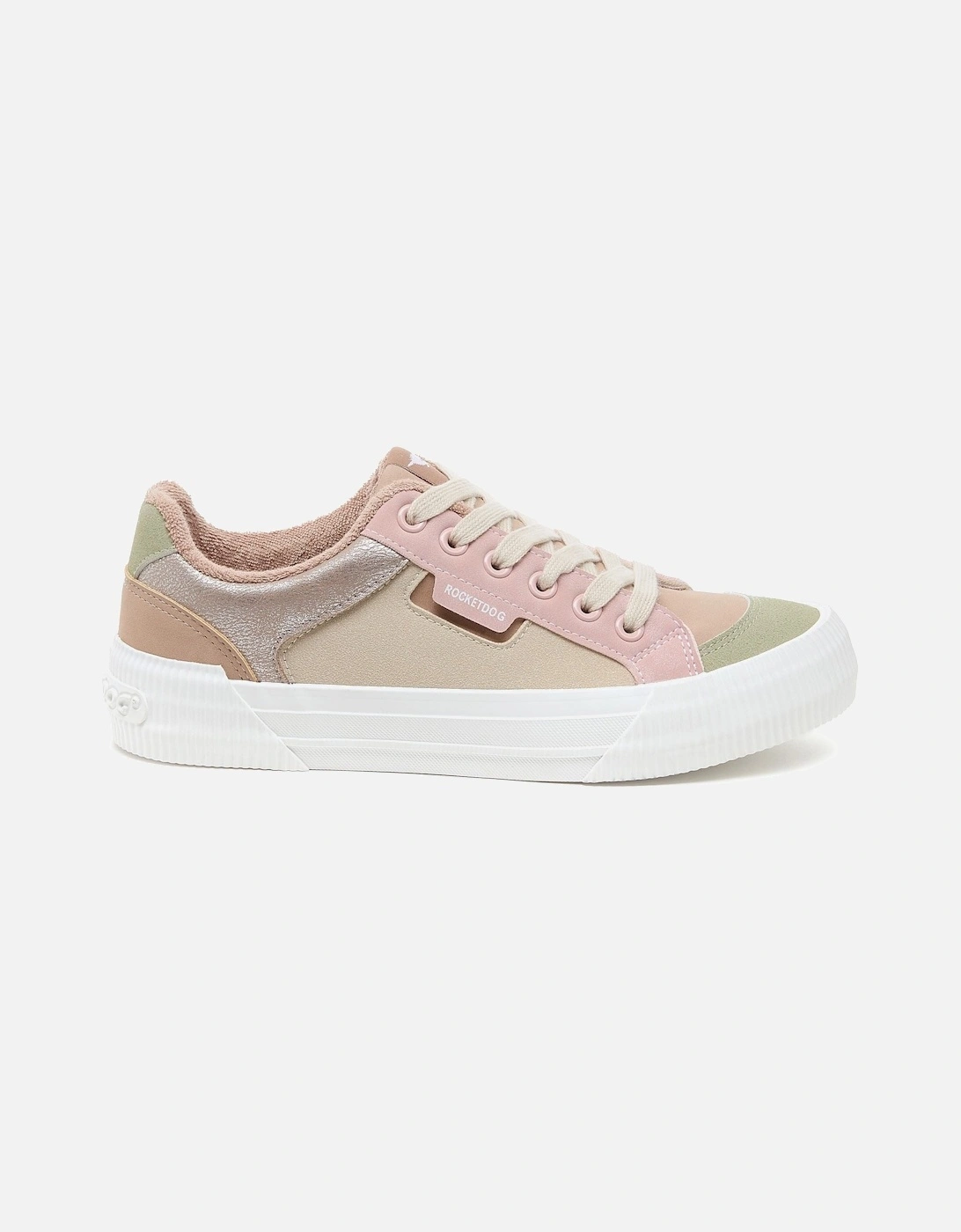 Cheery Blocked PU/Seude Women's Taupe Trainers