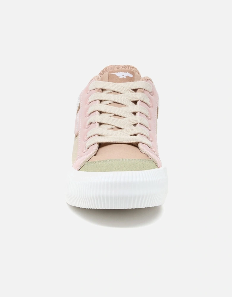 Cheery Blocked PU/Seude Women's Taupe Trainers