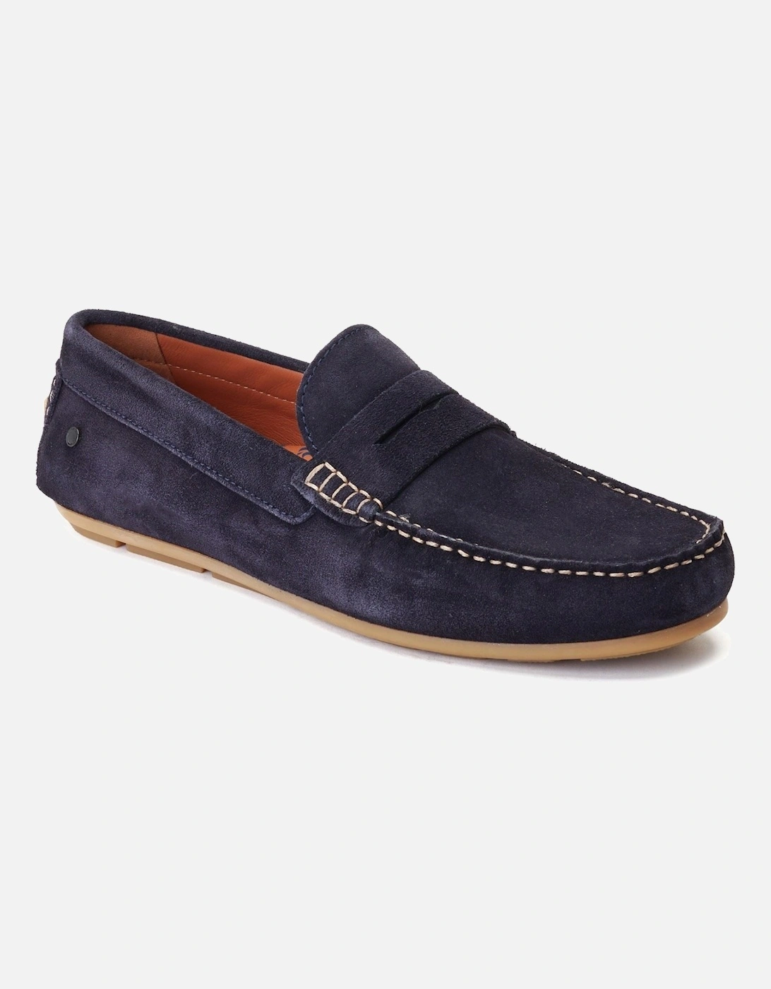 London Collins Leather Men's Navy Loafers, 6 of 5