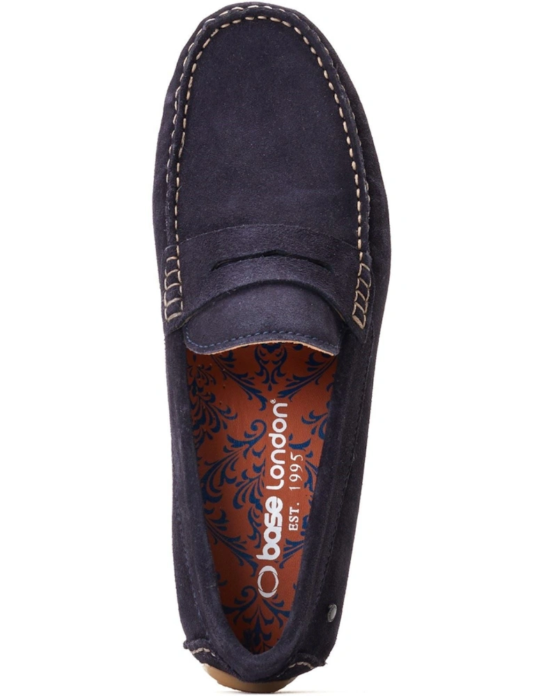 London Collins Leather Men's Navy Loafers