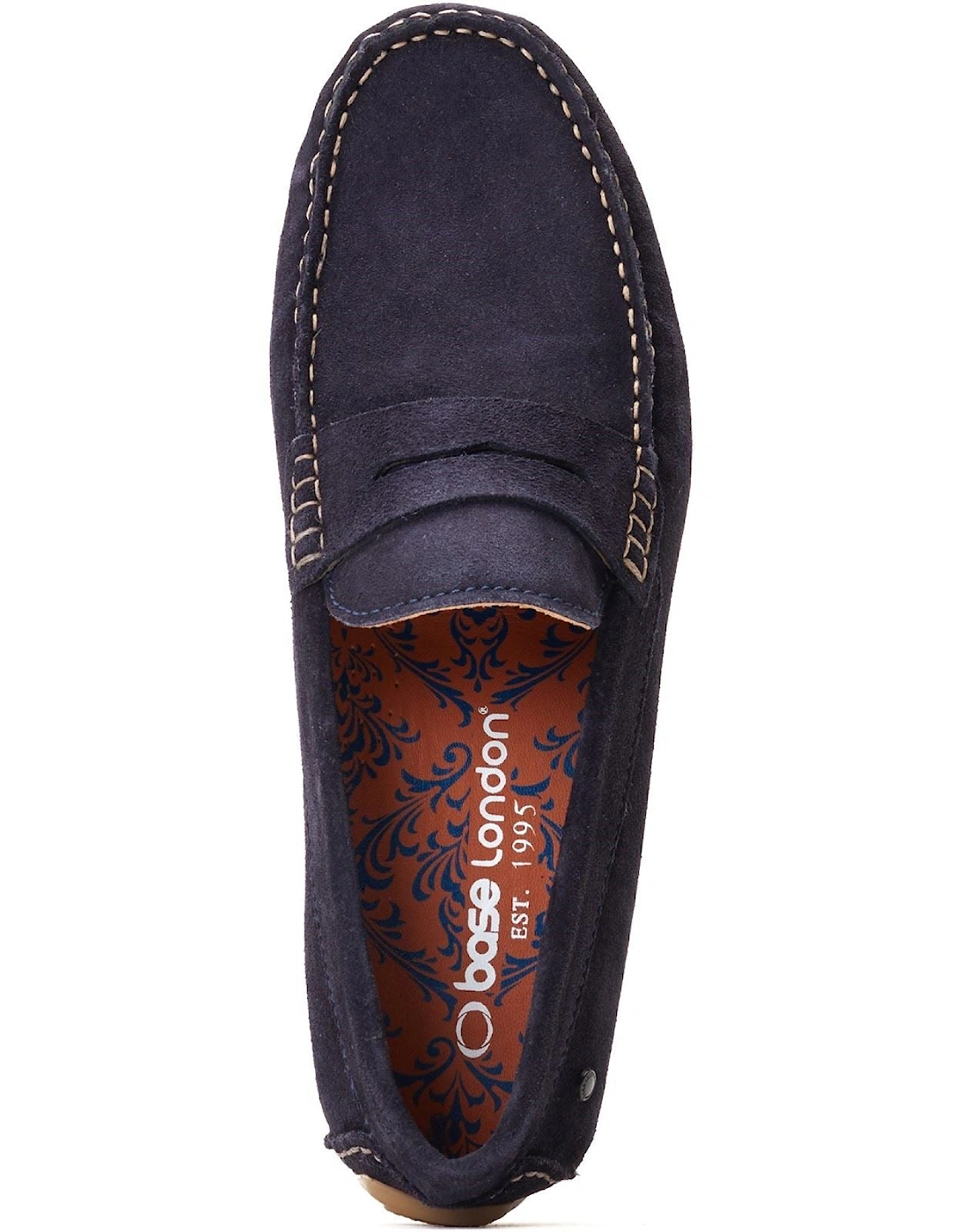 London Collins Leather Men's Navy Loafers