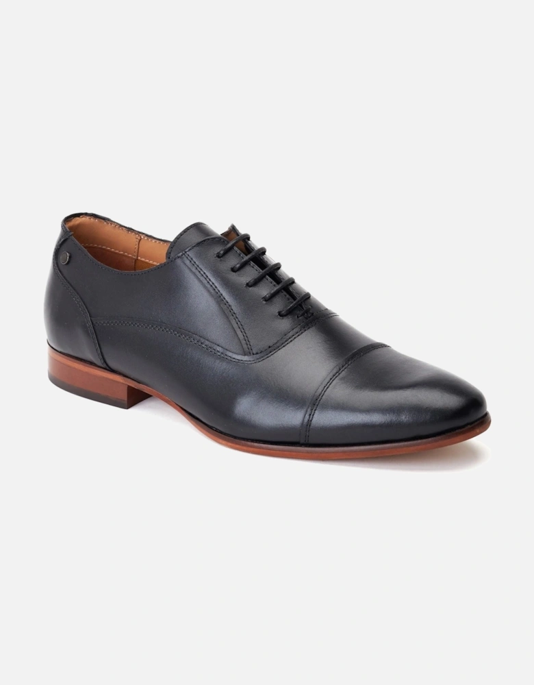London Angelo Leather Men's Black Oxford Shoes