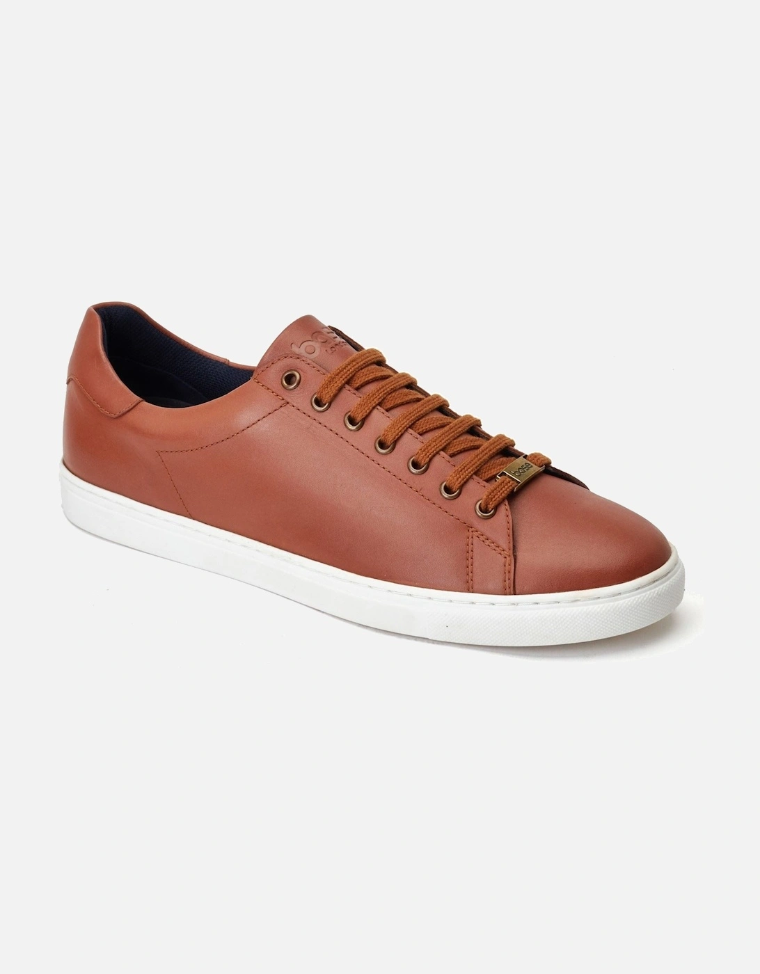 London Tucker Leather Men's Burnt Tan Trainers, 7 of 6