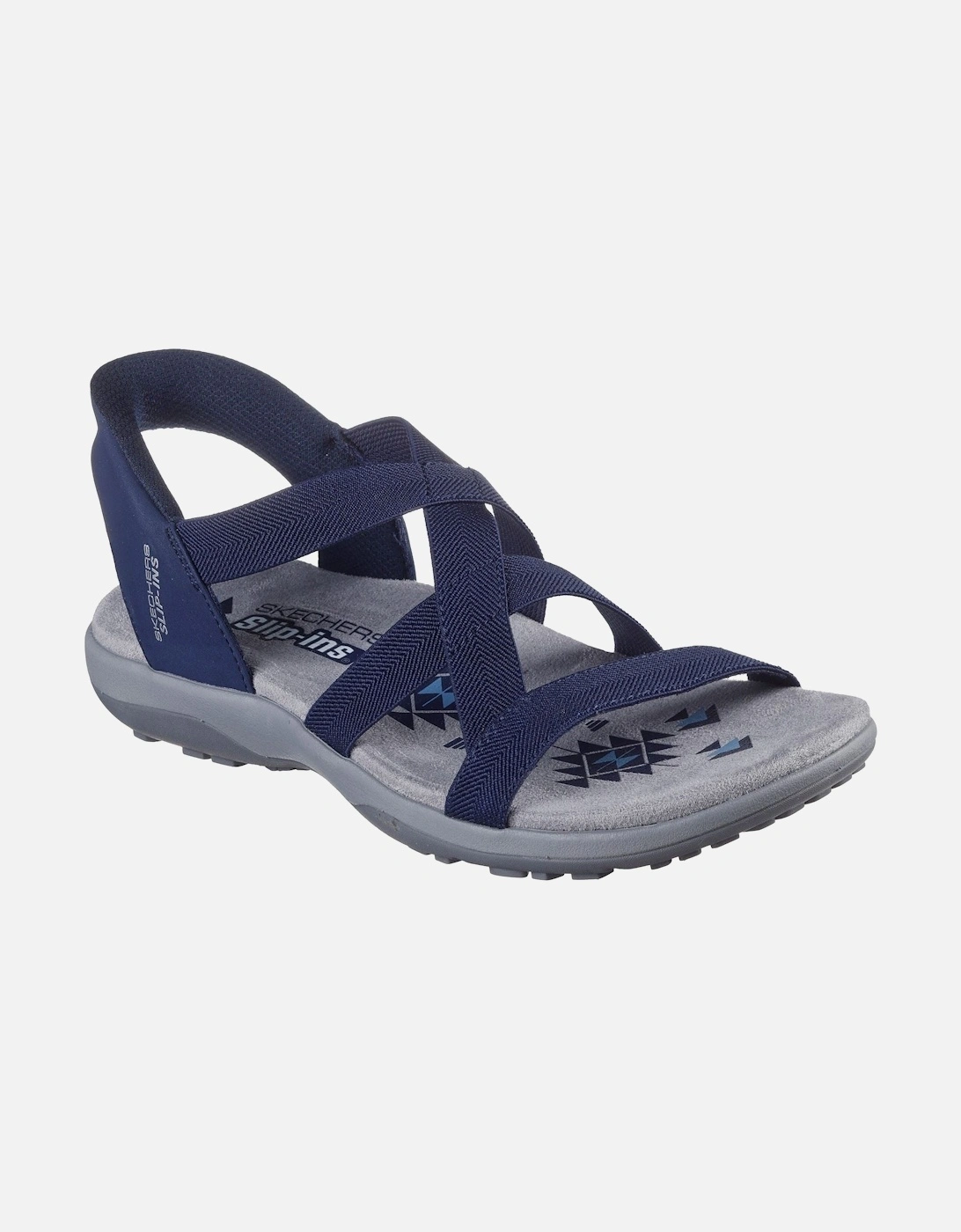 Reggae Slim Stretch Flex Textile Women's Navy Sandals, 6 of 5