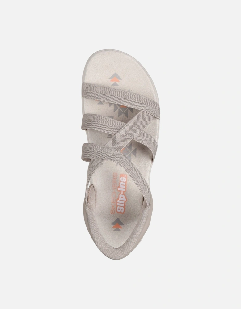 Reggae Slim Stretch Flex Textile Women's Taupe Sandals