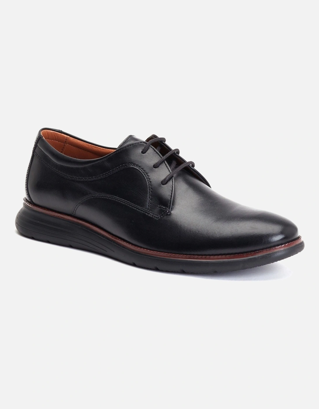 London Wing Leather Men's Black Oxford Shoes, 7 of 6