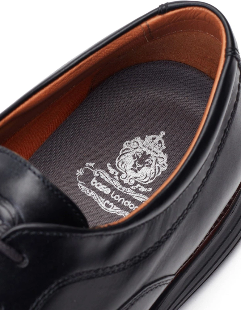 London Wing Leather Men's Black Oxford Shoes