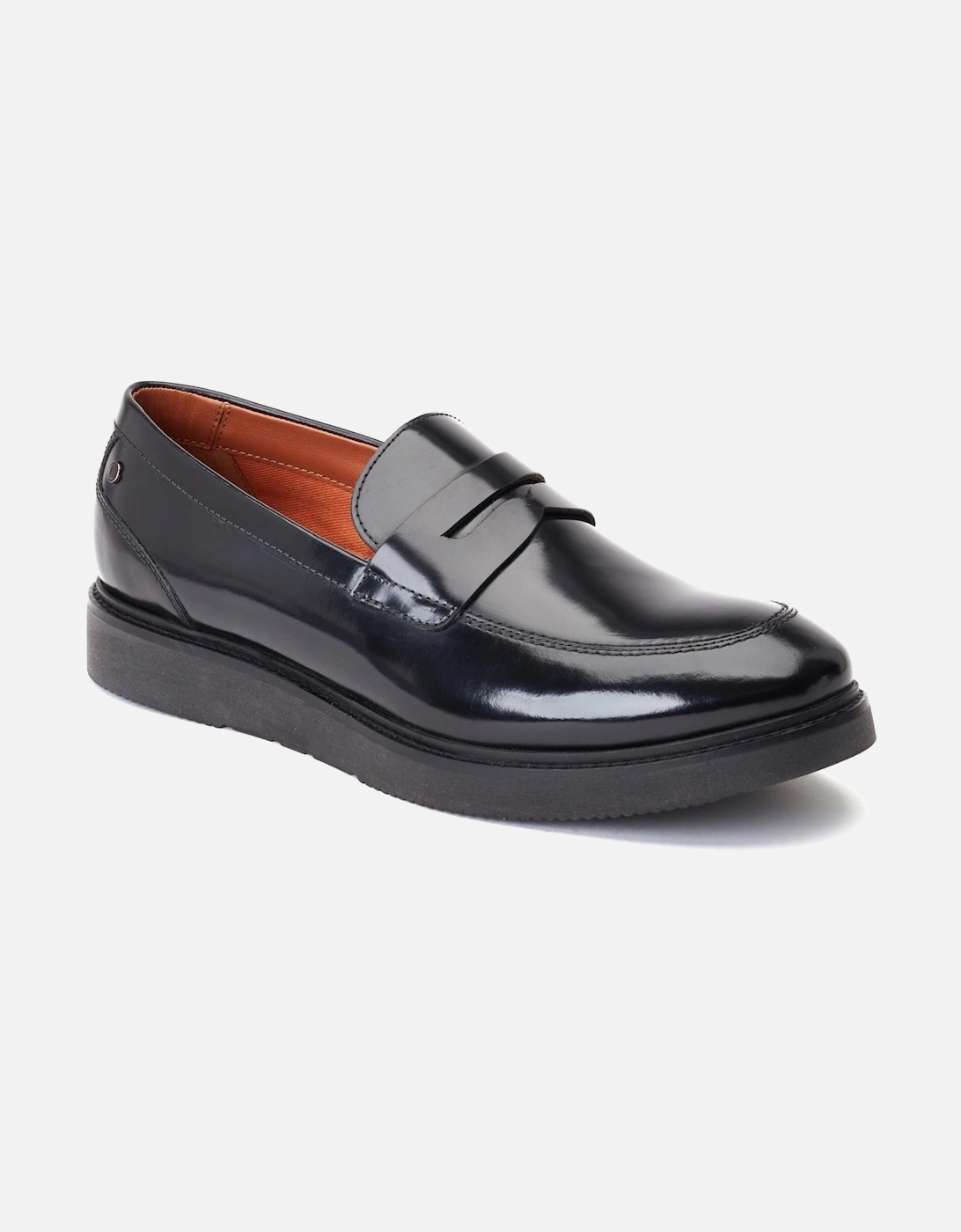 London Sid Leather Men's Black Loafers, 7 of 6