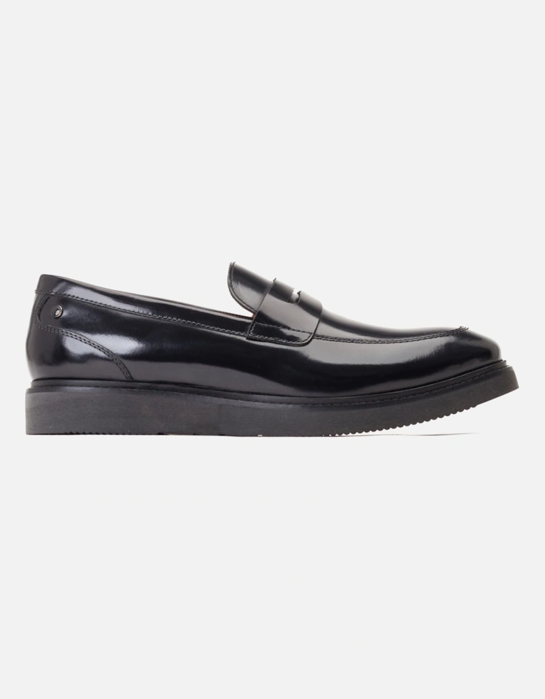 London Sid Leather Men's Black Loafers