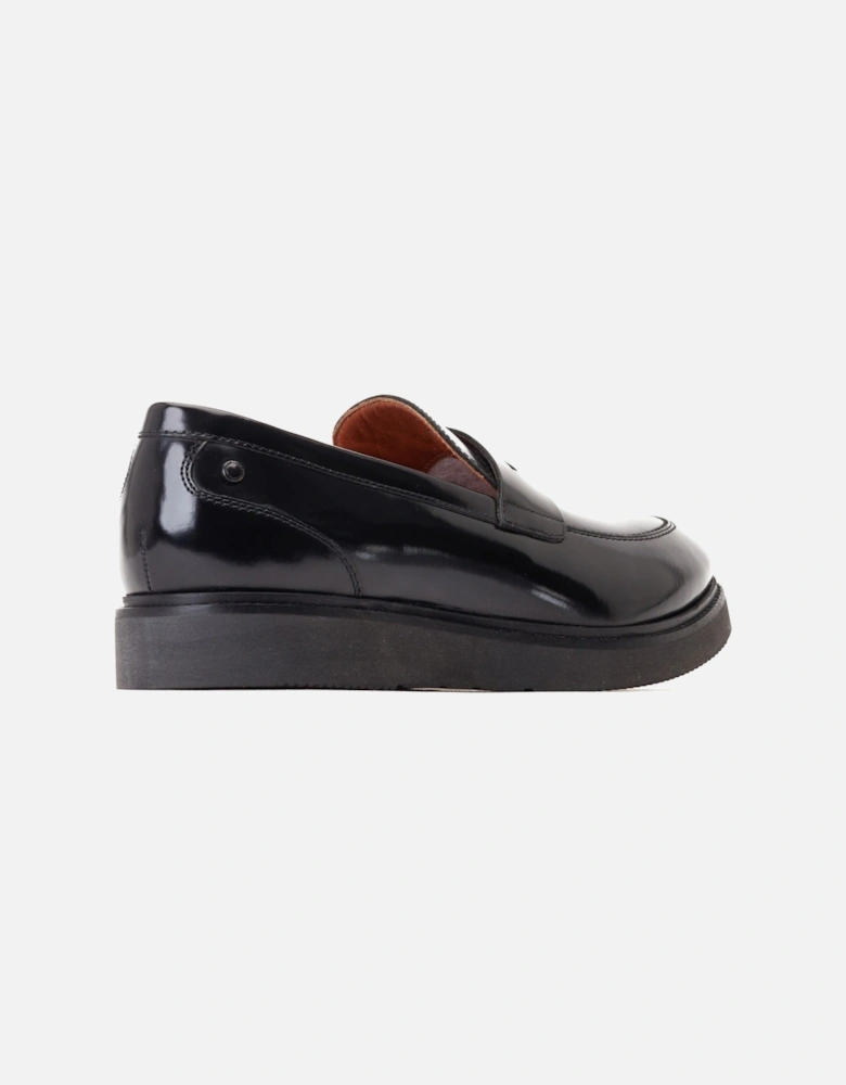 London Sid Leather Men's Black Loafers