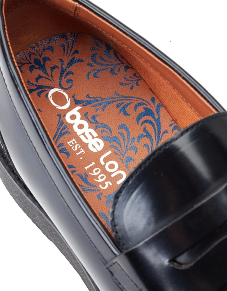London Sid Leather Men's Black Loafers
