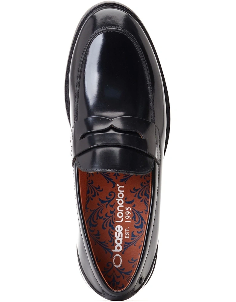 London Sid Leather Men's Black Loafers
