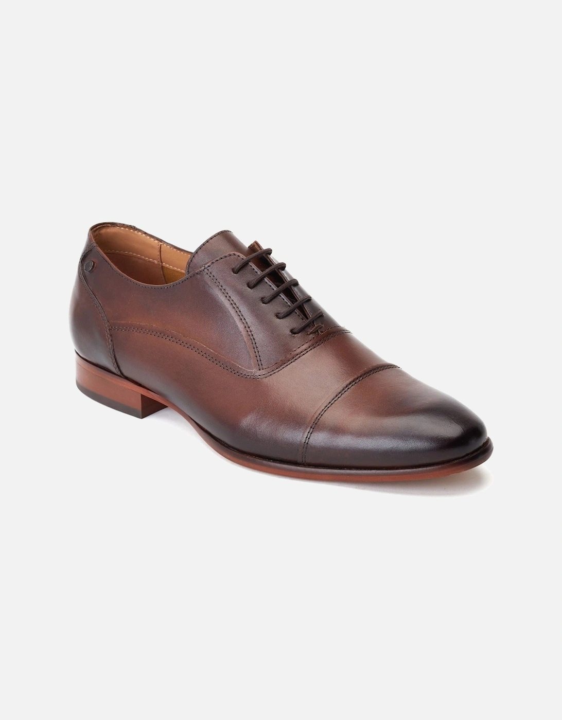 London Angelo Leather Men's Black Oxford Shoes, 7 of 6