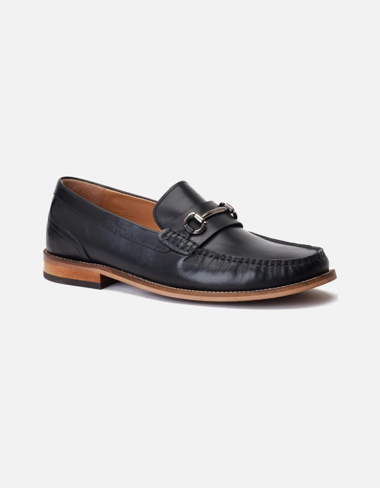 London Madison Leather Men's Black Loafers