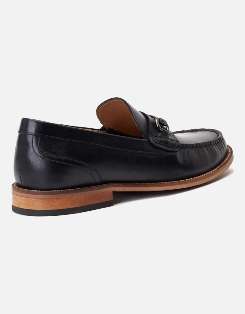 London Madison Leather Men's Black Loafers