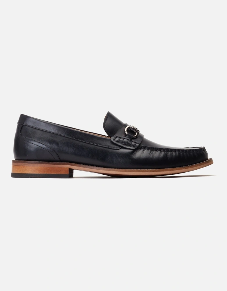 London Madison Leather Men's Black Loafers