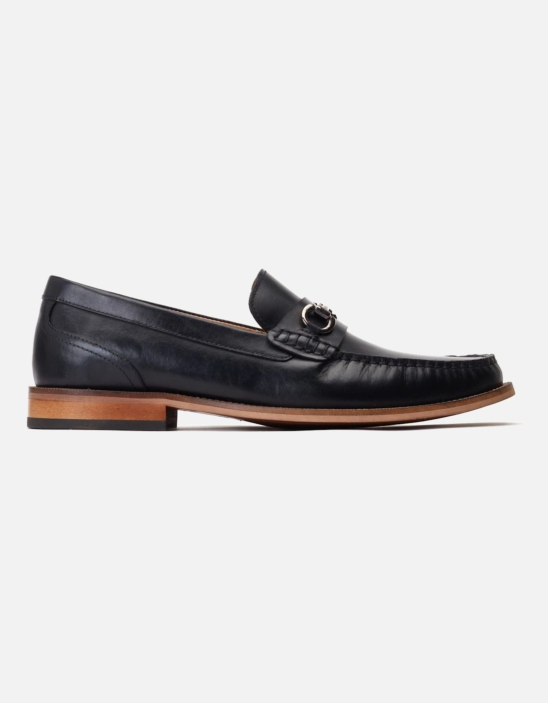 London Madison Leather Men's Black Loafers